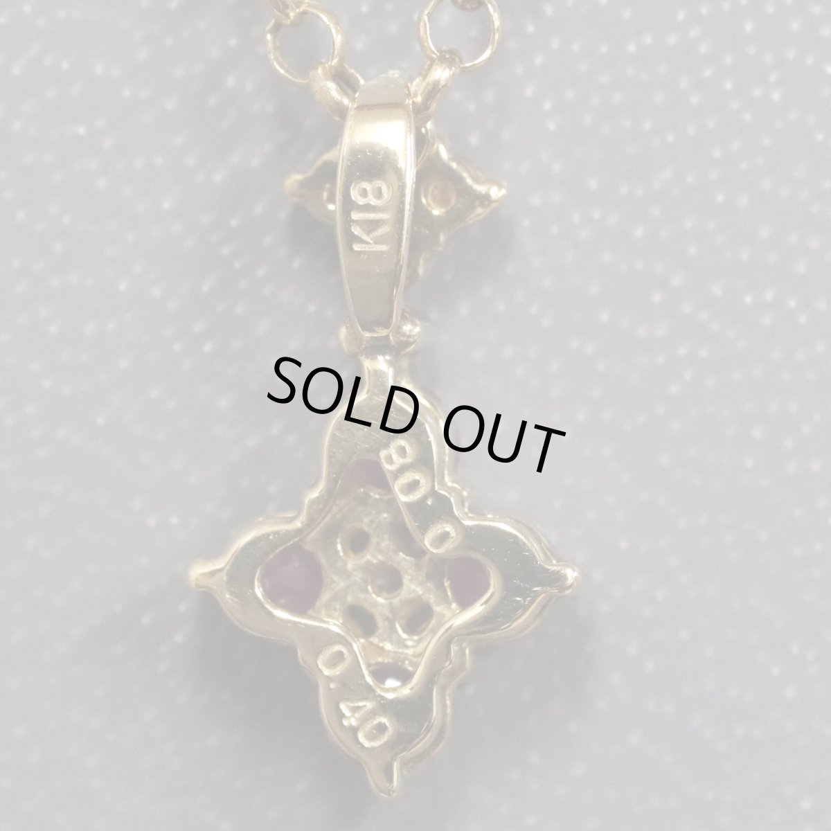 画像4: K18ルビーダイヤモンドペンダント フラワーモチーフ R0.40 D0.08 2.2g (4)