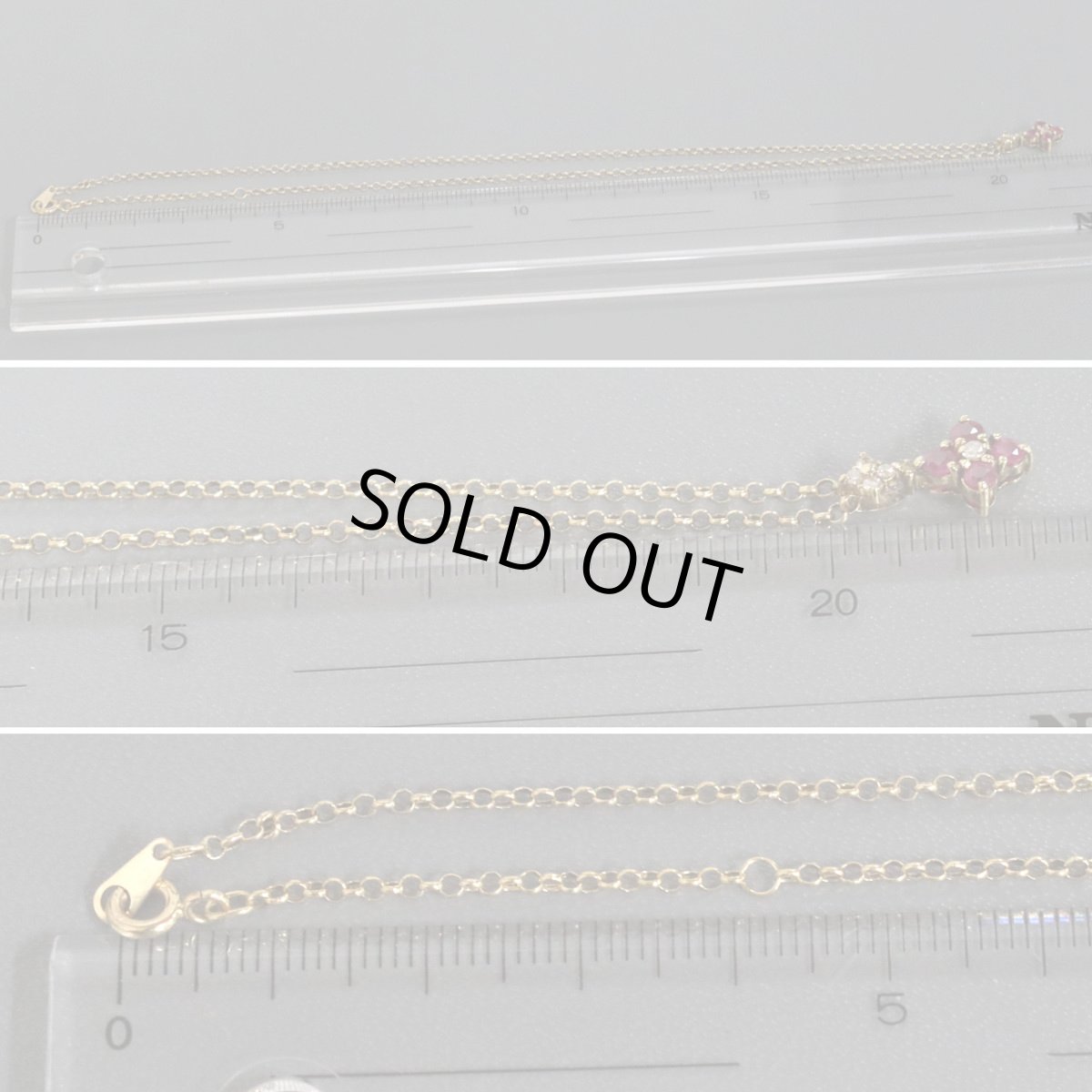 画像8: K18ルビーダイヤモンドペンダント フラワーモチーフ R0.40 D0.08 2.2g (8)