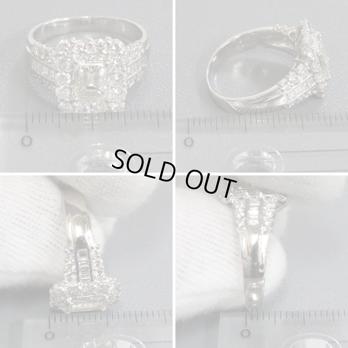 画像8: Pt900ダイヤモンドリング D1.009 D1.36 7.3g #7.3g (8)