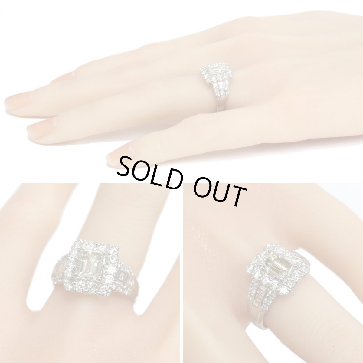 画像9: Pt900ダイヤモンドリング D1.009 D1.36 7.3g #7.3g (9)