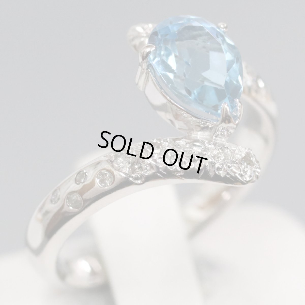 画像1: K18WGブルートパーズダイヤモンドリング D0.16 4.0g #13 ソーティング (1)