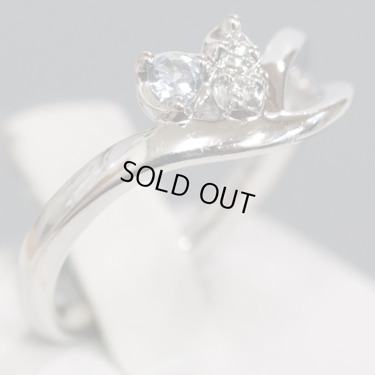 画像1: ヨンドシー K18WGアクアマリンダイヤモンドリング 3.3g #10 (1)