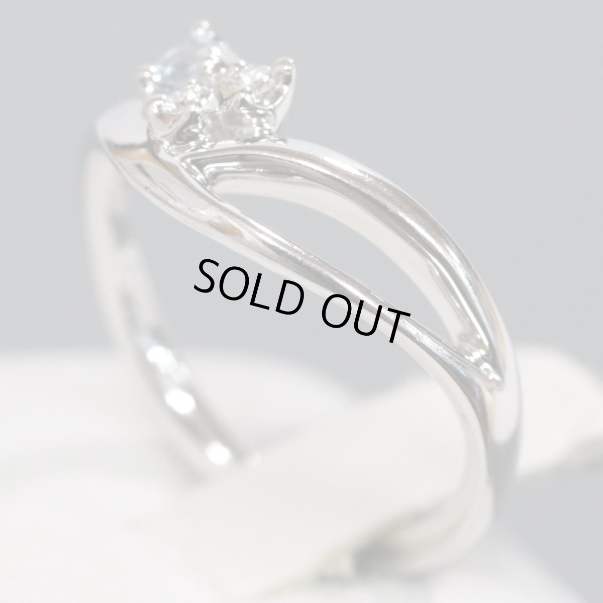 画像2: ヨンドシー K18WGアクアマリンダイヤモンドリング 3.3g #10 (2)