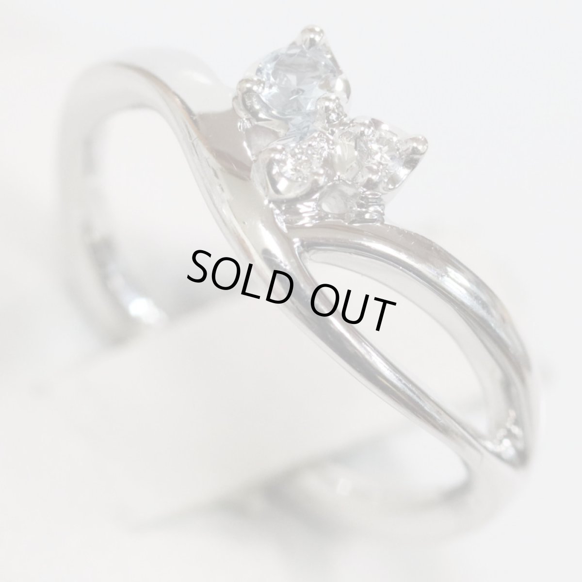 画像3: ヨンドシー K18WGアクアマリンダイヤモンドリング 3.3g #10 (3)