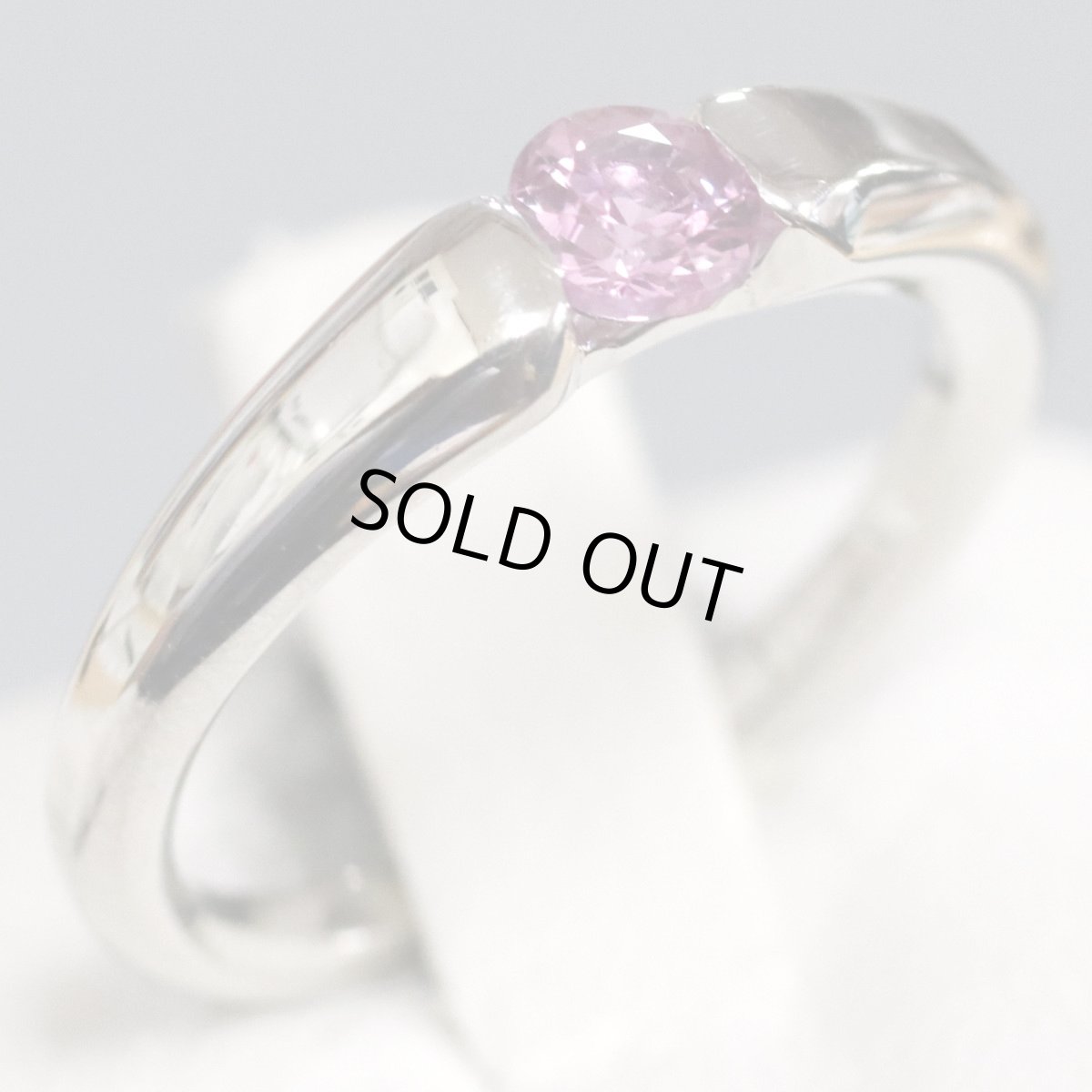 画像1: Pt900ピンクサファイアリング PS0.37 4.7g #8 鑑別書 (1)