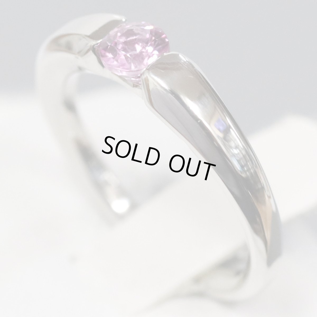 画像2: Pt900ピンクサファイアリング PS0.37 4.7g #8 鑑別書 (2)