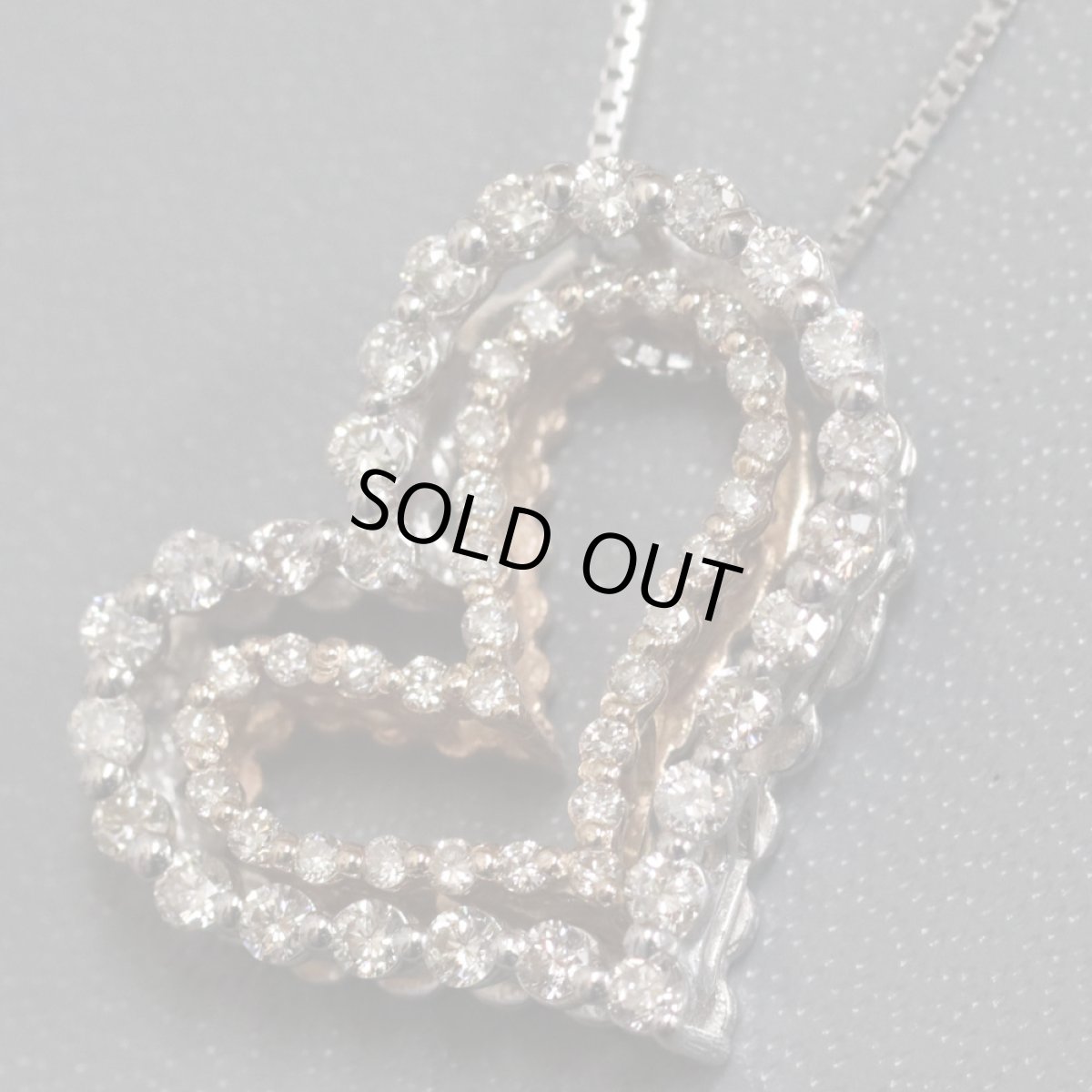 画像2: K18WG/K18PGブラウンダイヤモンドペンダント ハートモチーフ D0.70 5.3g (2)