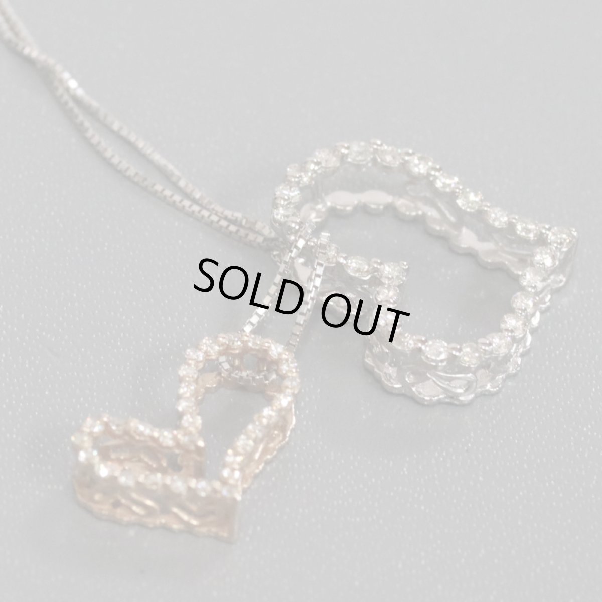 画像4: K18WG/K18PGブラウンダイヤモンドペンダント ハートモチーフ D0.70 5.3g (4)