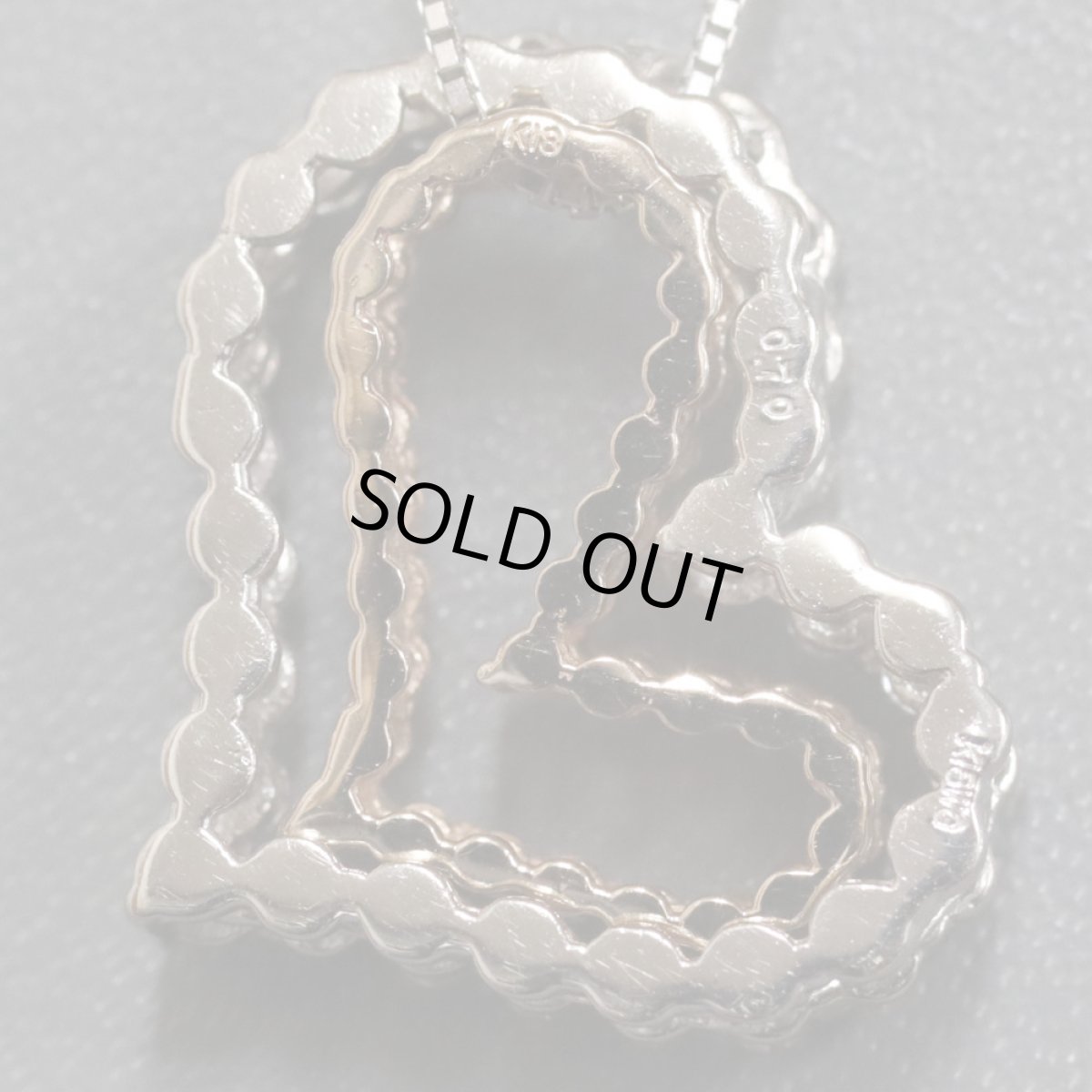 画像5: K18WG/K18PGブラウンダイヤモンドペンダント ハートモチーフ D0.70 5.3g (5)