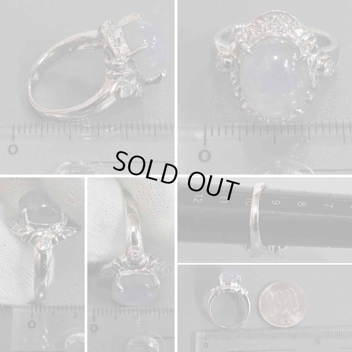 画像9: Pt850スターサファイアダイヤモンドリング S10.14 D0.27 10.1g #10 (9)