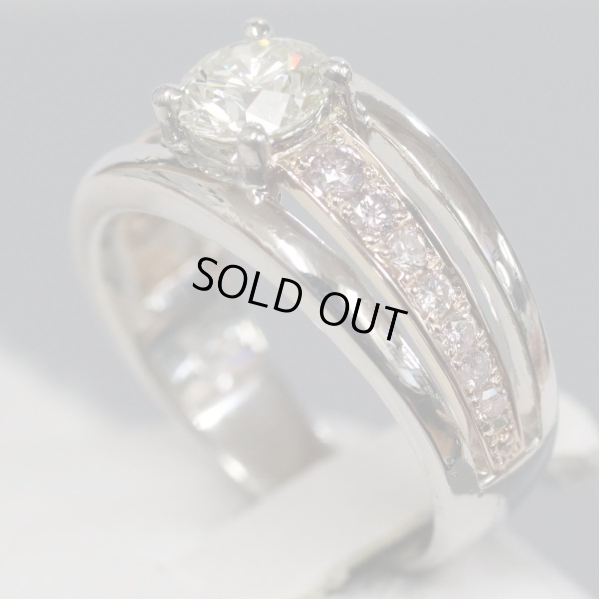 画像2: Pt900/750ダイヤモンドリング D0.824 D0.30 8.7g #13 (2)