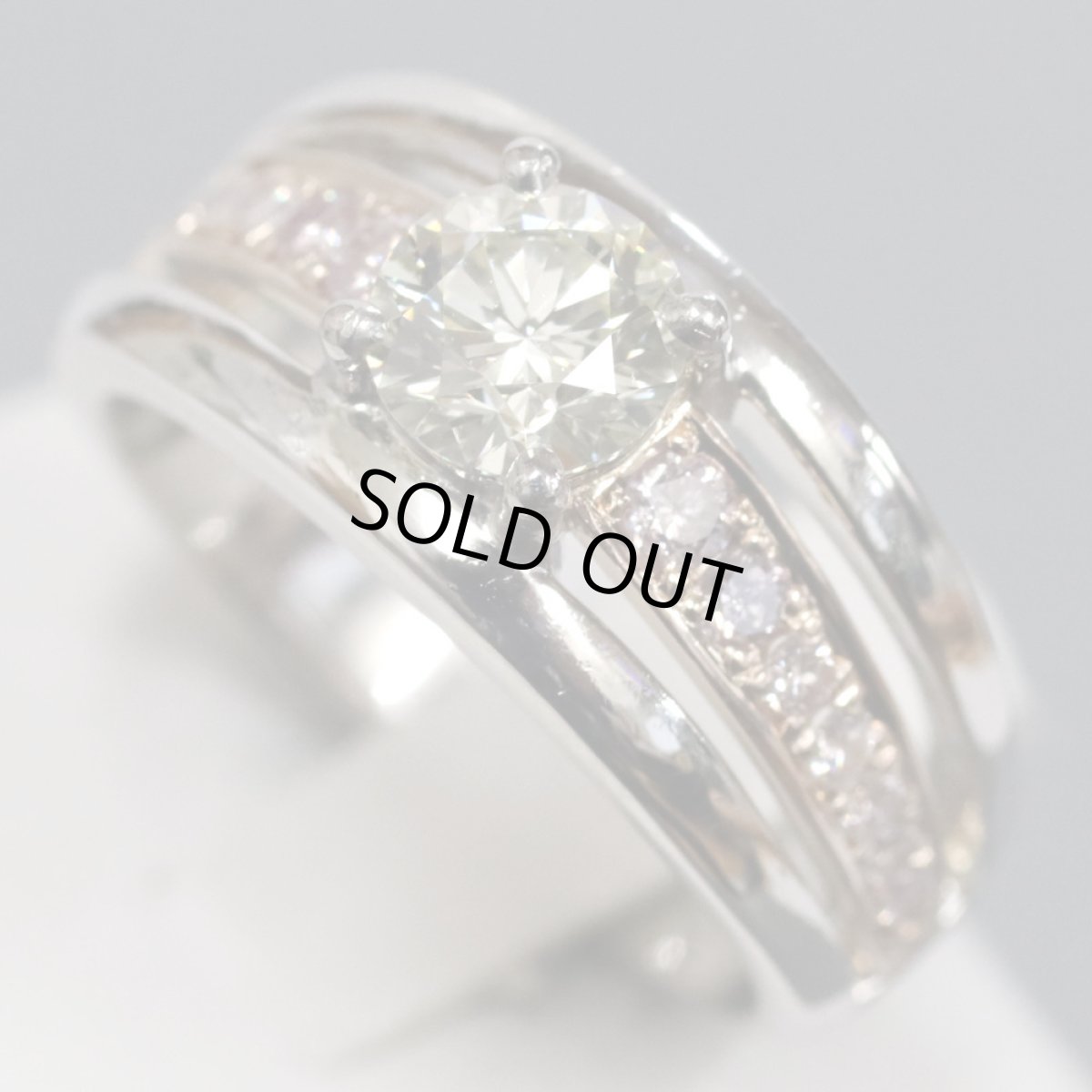 画像3: Pt900/750ダイヤモンドリング D0.824 D0.30 8.7g #13 (3)