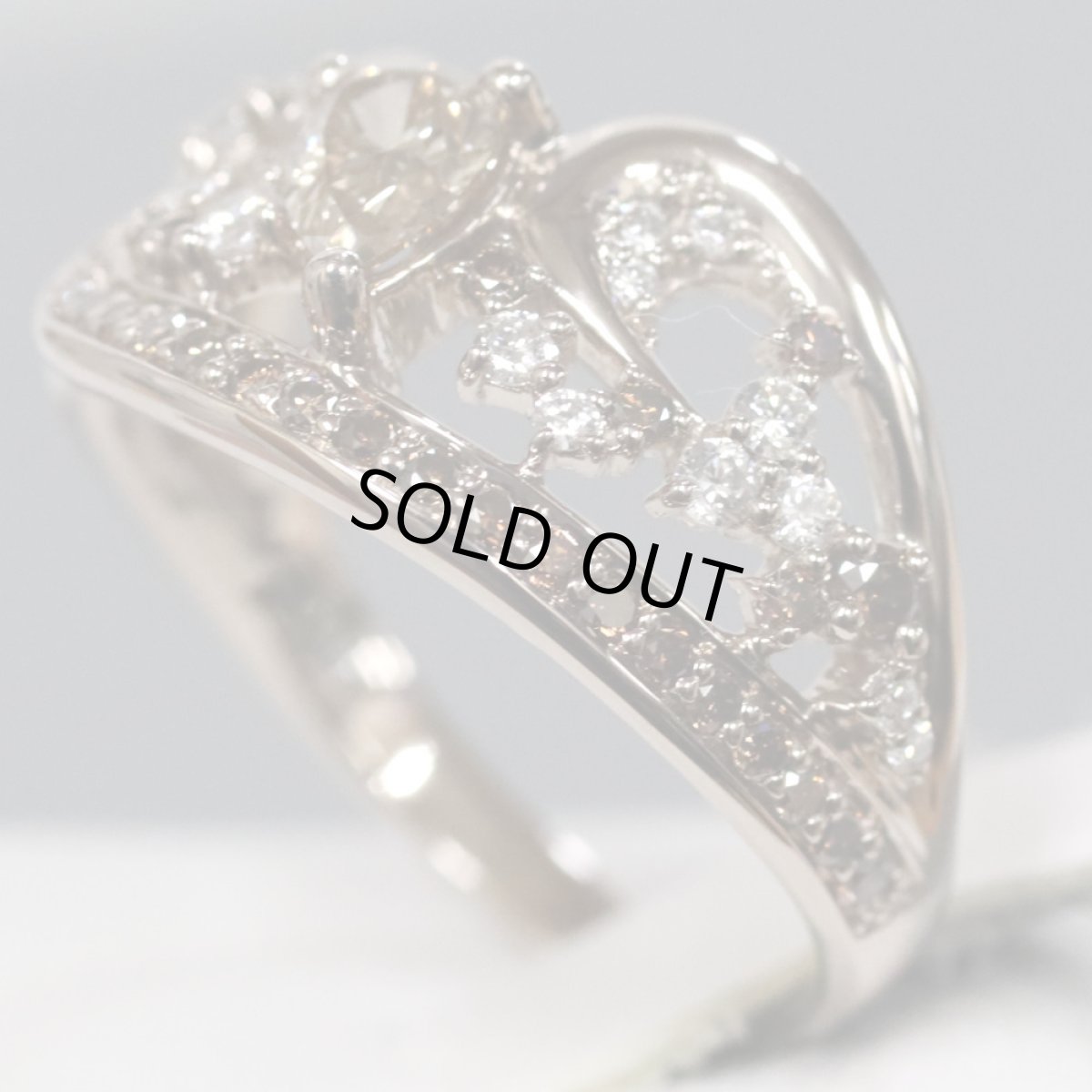 画像2: K18ブラウンダイヤモンドリング D0.35 D0.44 5.1g #12 (2)