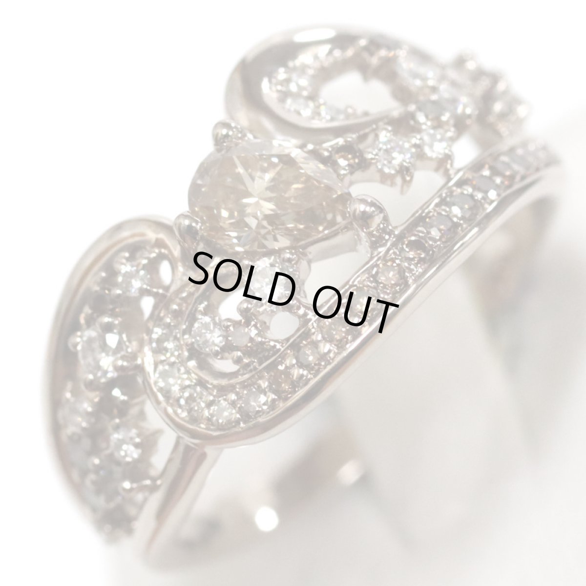 画像4: K18ブラウンダイヤモンドリング D0.35 D0.44 5.1g #12 (4)