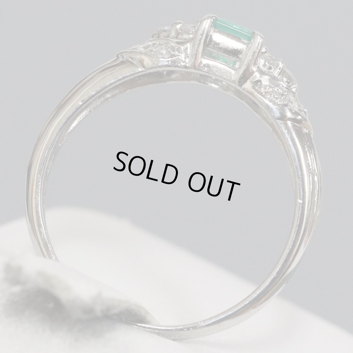 画像4: Pt850エメラルドダイヤモンドリング E0.32 D0.22 4.8g #15 (4)