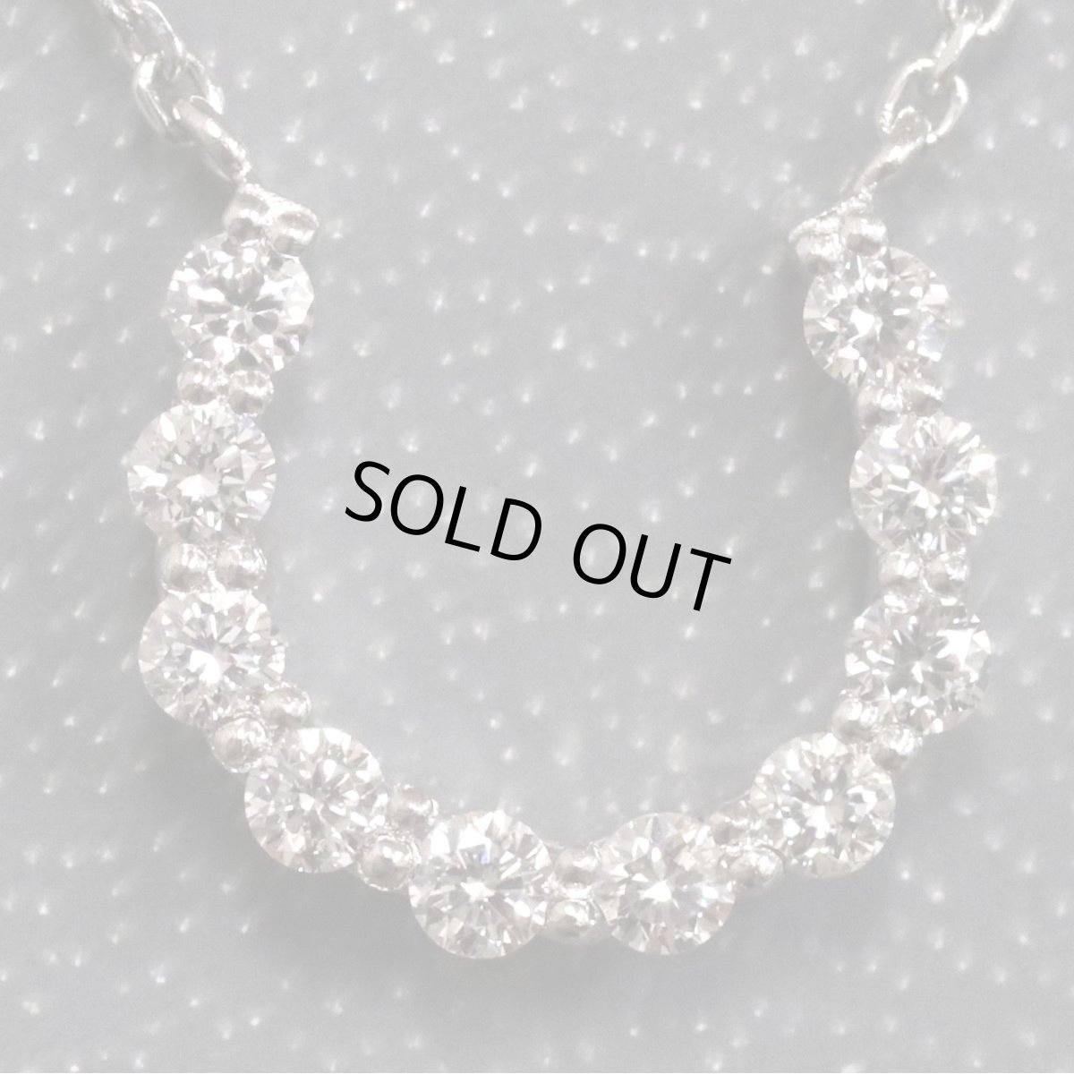 画像2: スタージュエリー Pt950ダイヤモンドネックレス ホースシューモチーフ D0.13 2.0g (2)