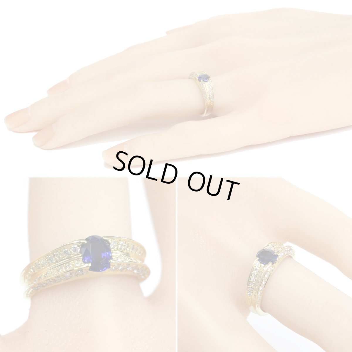 画像10: K18サファイアダイヤモンドリング S0.74 D0.55 5.2g #11 (10)