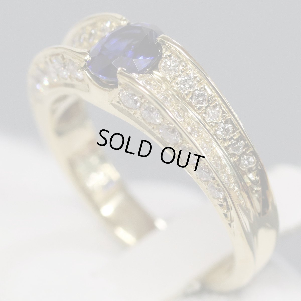 画像2: K18サファイアダイヤモンドリング S0.74 D0.55 5.2g #11 (2)