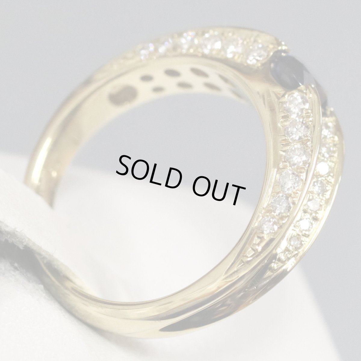 画像4: K18サファイアダイヤモンドリング S0.74 D0.55 5.2g #11 (4)