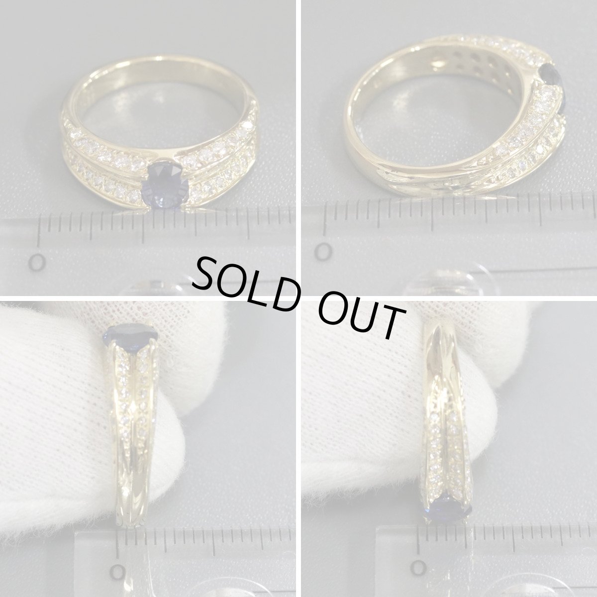 画像9: K18サファイアダイヤモンドリング S0.74 D0.55 5.2g #11 (9)