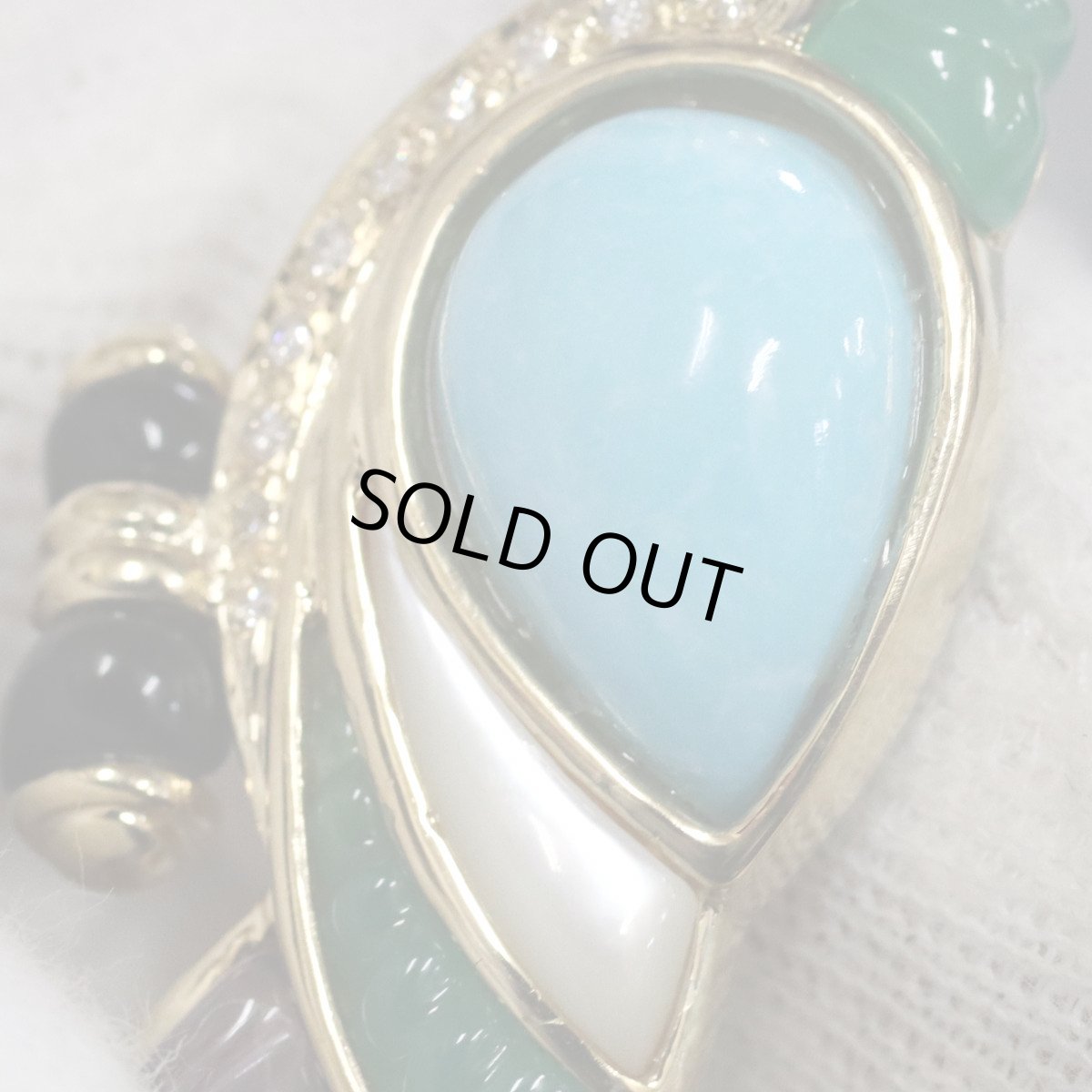 画像4: 750マルチカラーストーンペンダントトップ/ブローチ バードモチーフ 11.9g (4)