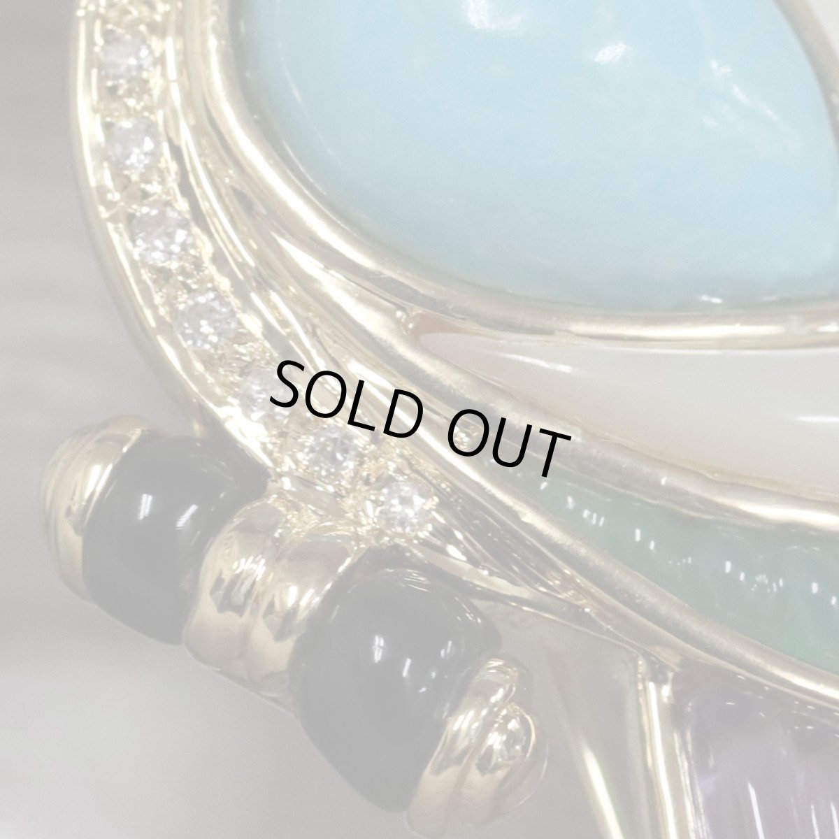 画像5: 750マルチカラーストーンペンダントトップ/ブローチ バードモチーフ 11.9g (5)