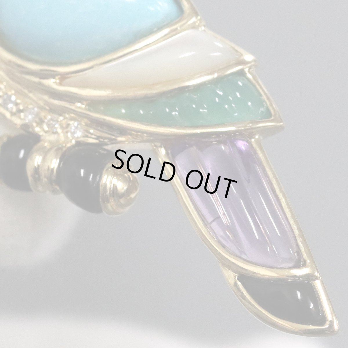 画像6: 750マルチカラーストーンペンダントトップ/ブローチ バードモチーフ 11.9g (6)