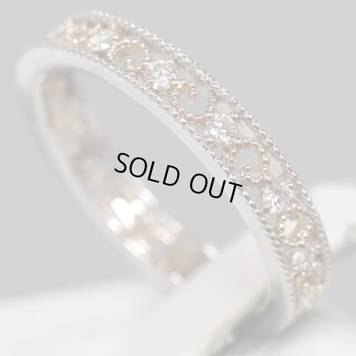 画像2: Pt900/K18PGダイヤモンドリング D0.30 2.9g #13 (2)