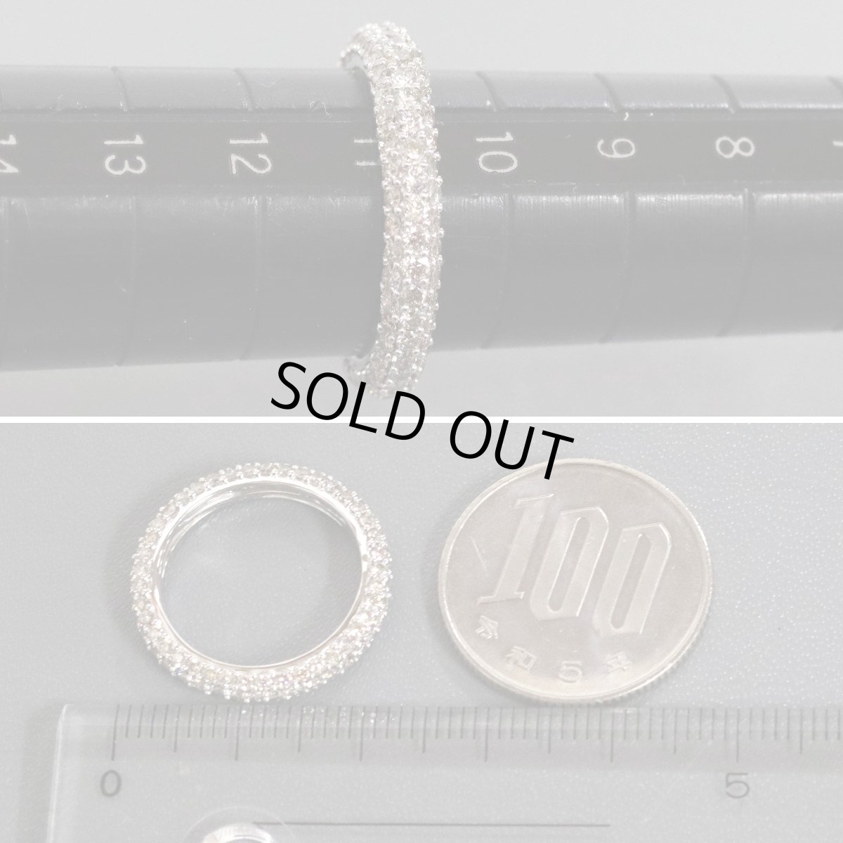 画像7: K18WGブラウンダイヤモンドリング フルエタニティ D1.46 2.7g #11 (7)