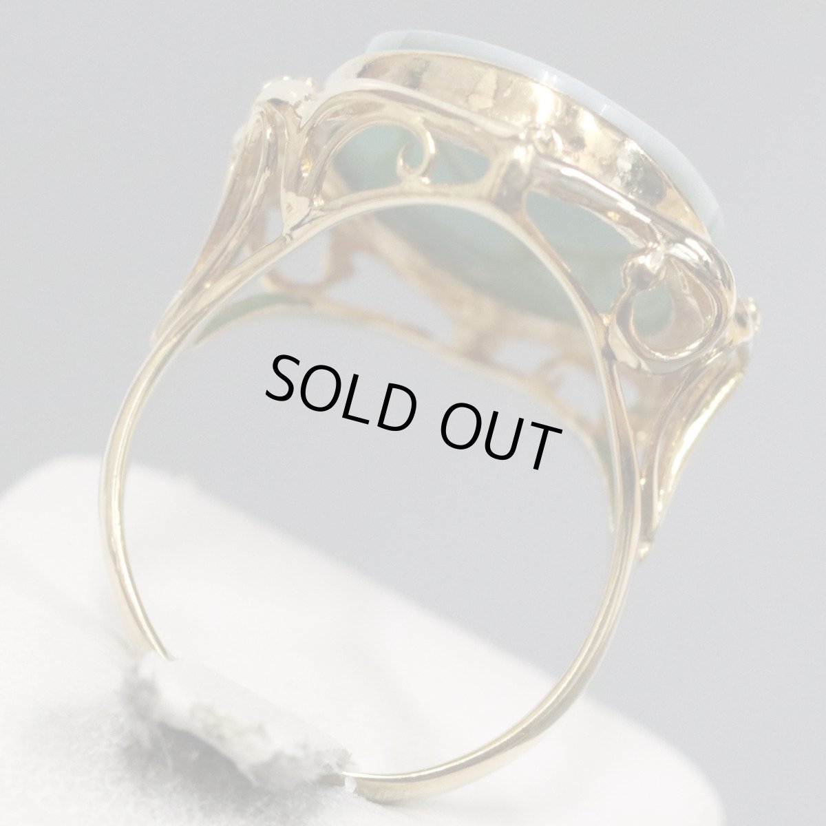 画像5: K18カルセドニーカメオダイヤモンドリング D0.06 9.1g #15 (5)