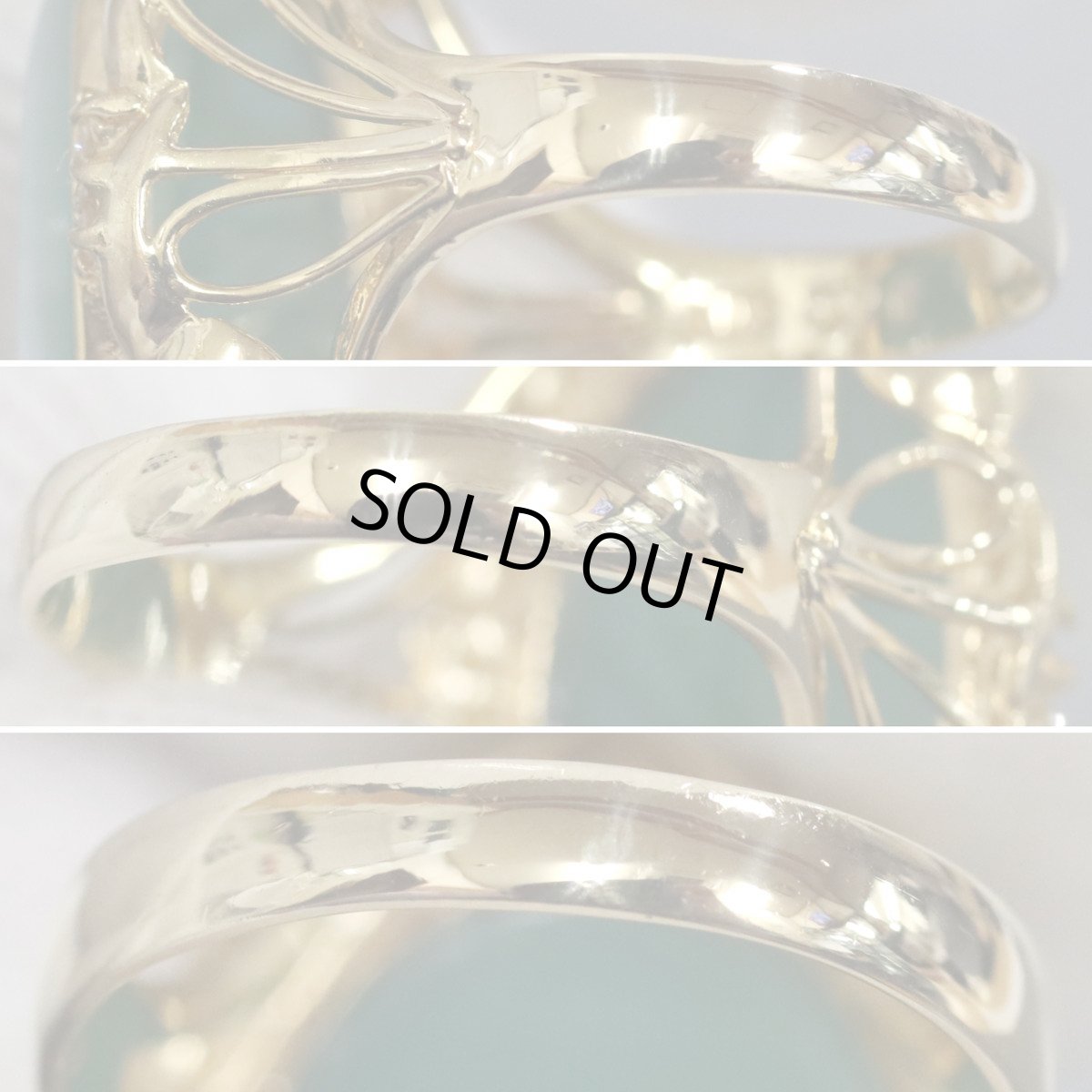 画像6: K18カルセドニーカメオダイヤモンドリング D0.06 9.1g #15 (6)