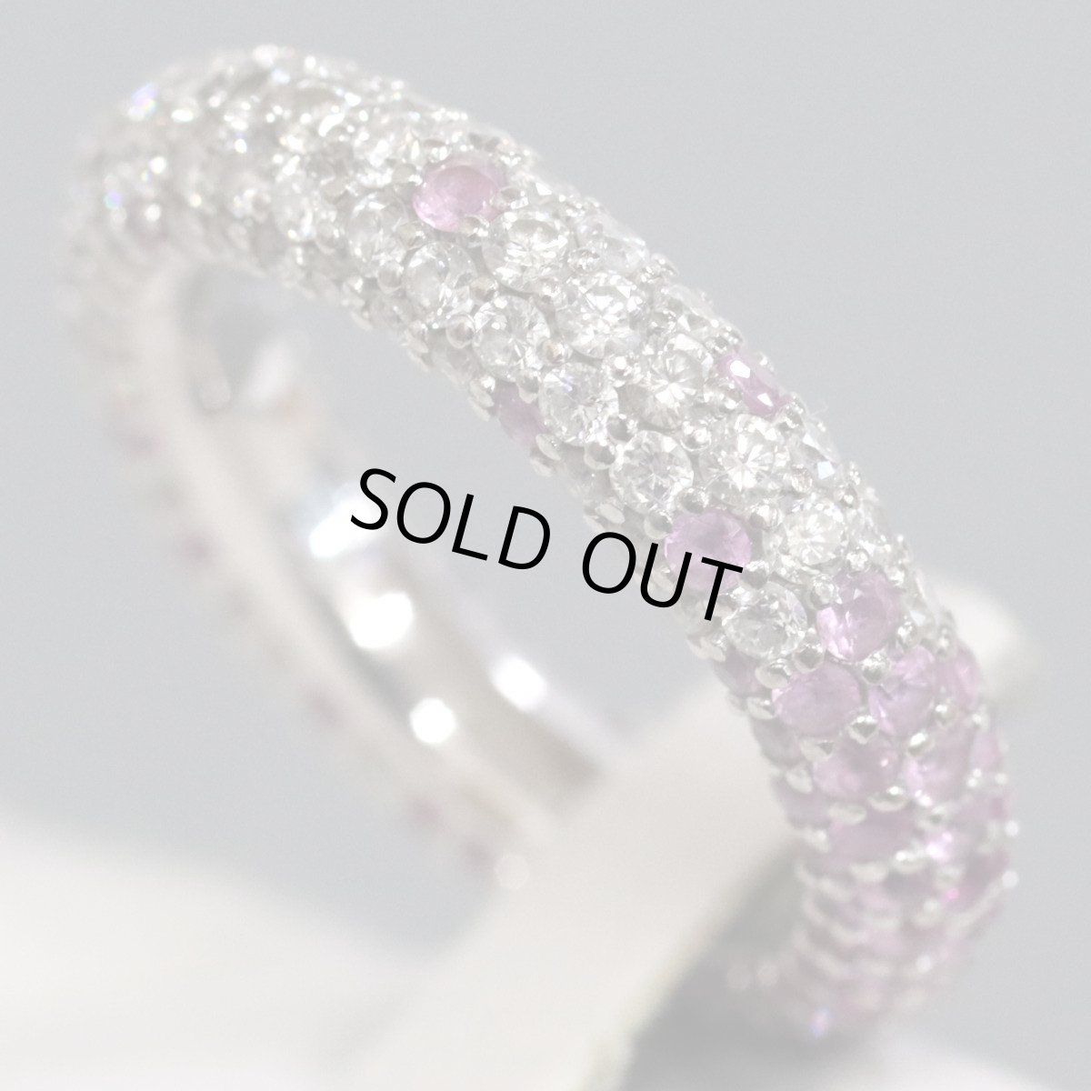 画像2: ポンテヴェキオ エテルノ K18WGピンクサファイアダイヤモンドリング フルエタニティ PS1.75 D1.42 9.4g #9.5 (2)