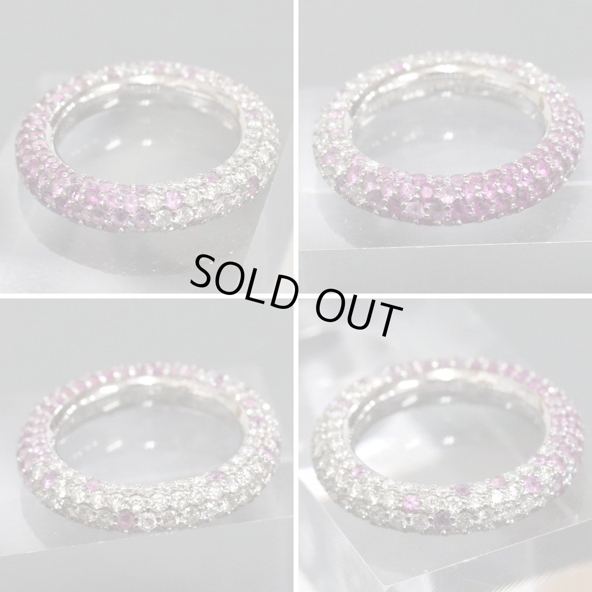 画像4: ポンテヴェキオ エテルノ K18WGピンクサファイアダイヤモンドリング フルエタニティ PS1.75 D1.42 9.4g #9.5 (4)