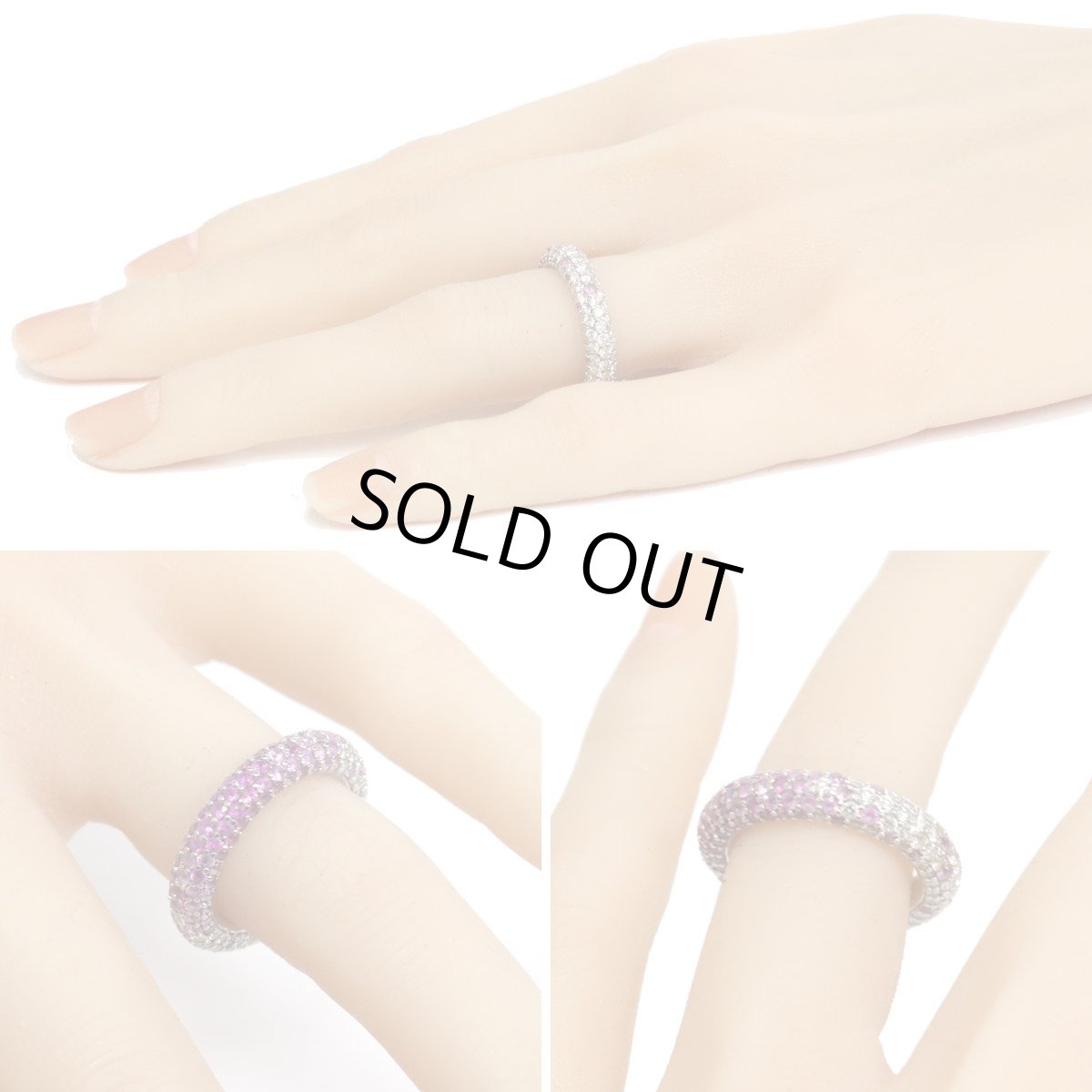 画像8: ポンテヴェキオ エテルノ K18WGピンクサファイアダイヤモンドリング フルエタニティ PS1.75 D1.42 9.4g #9.5 (8)