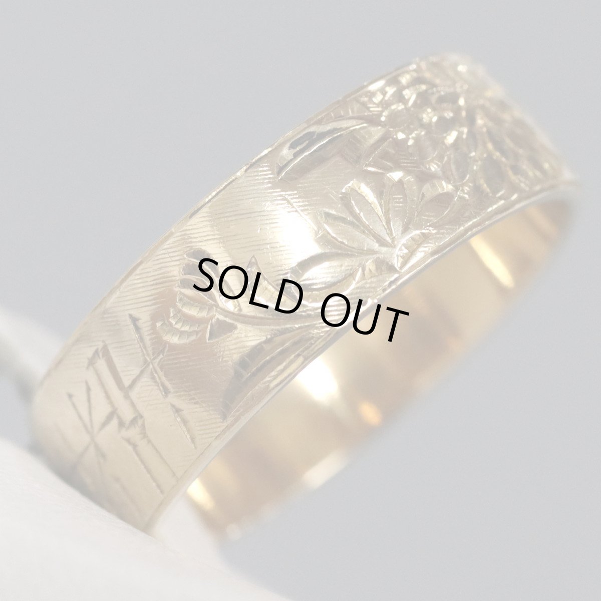 画像4: K18リング 6.8g 約#22 手彫り (4)