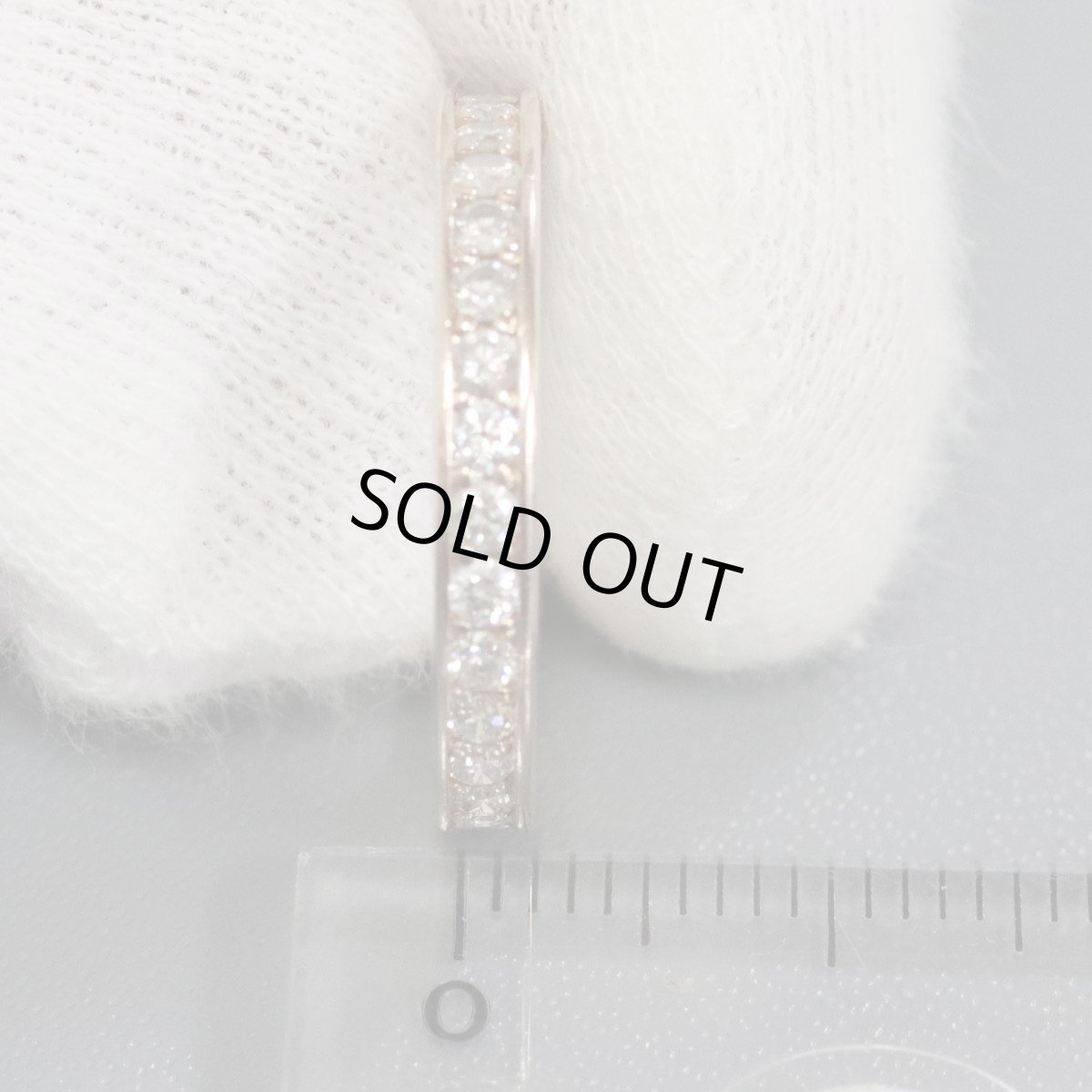 画像8: K18PGダイヤモンドリング フルエタニティリング D0.75 2.9g #11 (8)