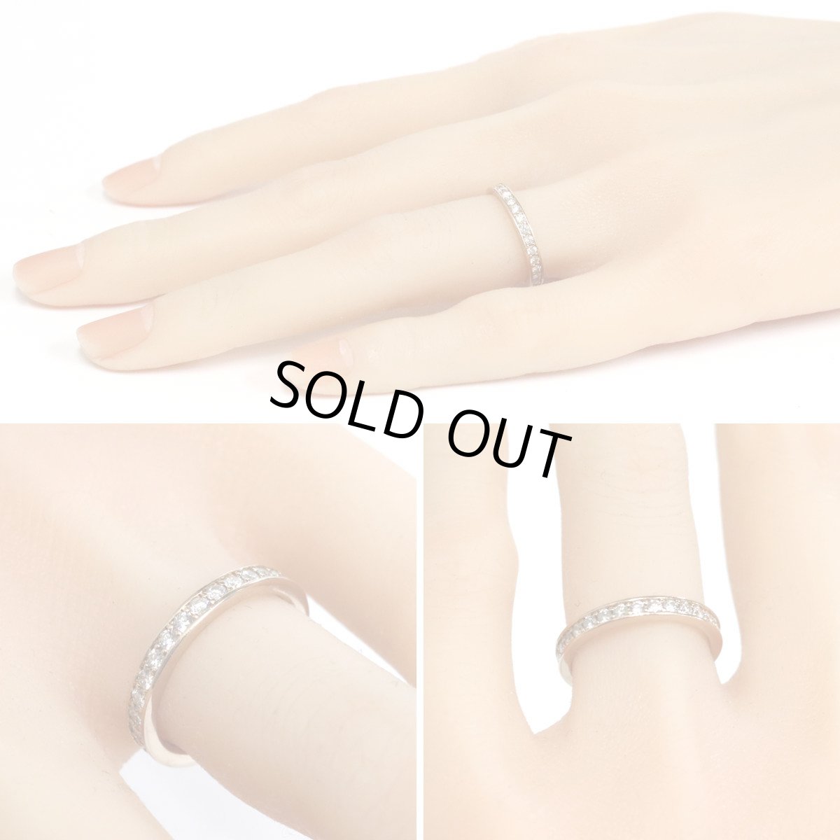 画像9: K18PGダイヤモンドリング フルエタニティリング D0.75 2.9g #11 (9)