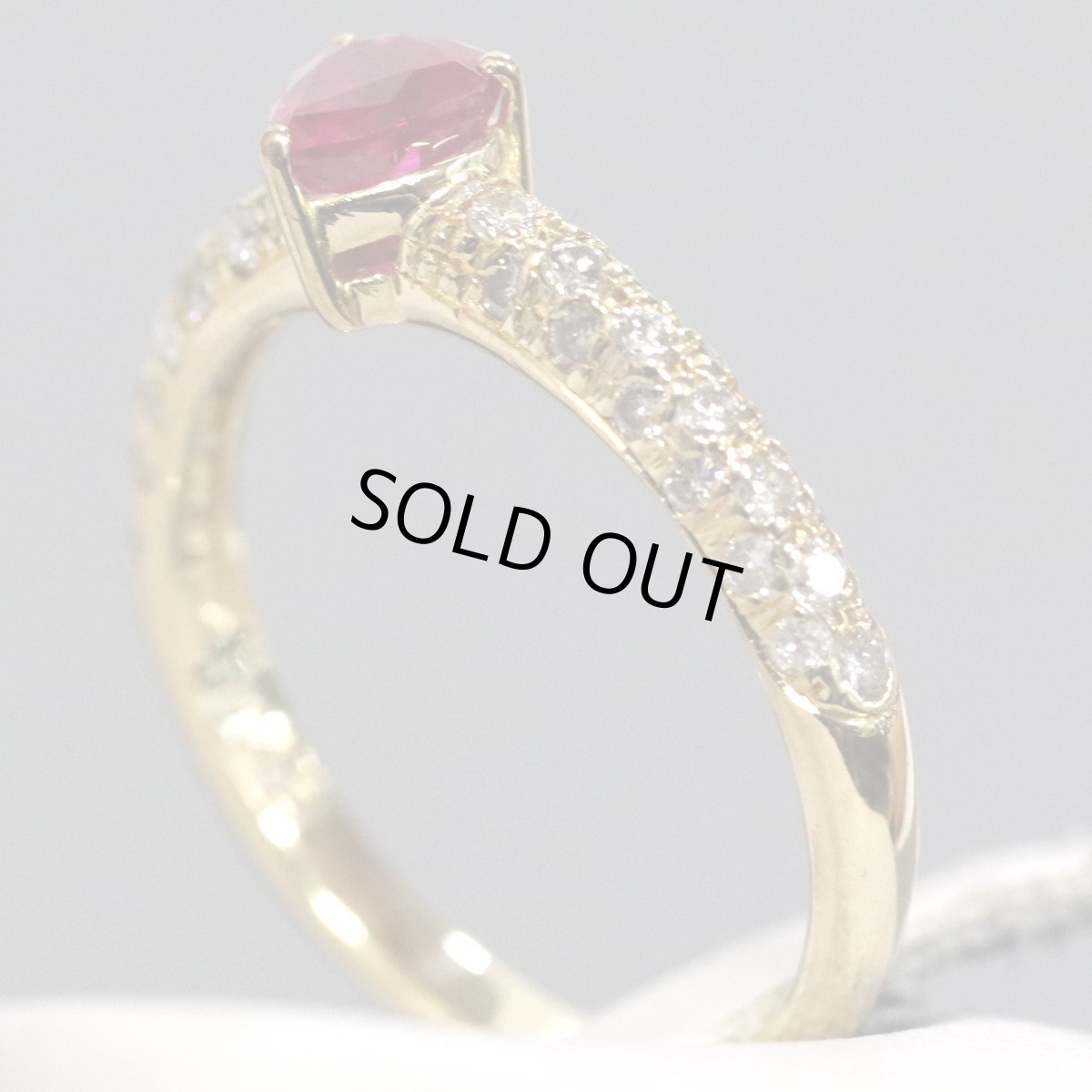 画像3: K18ルビーダイヤモンドリング R0.65 D0.42 2.8g #14 ハートシェイプ (3)