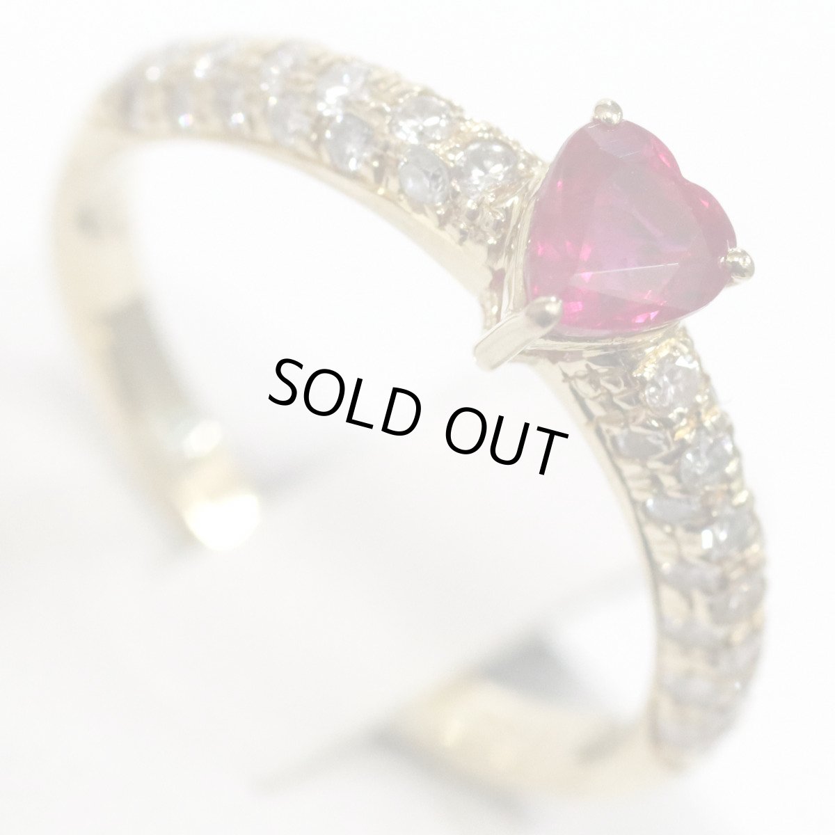 画像4: K18ルビーダイヤモンドリング R0.65 D0.42 2.8g #14 ハートシェイプ (4)