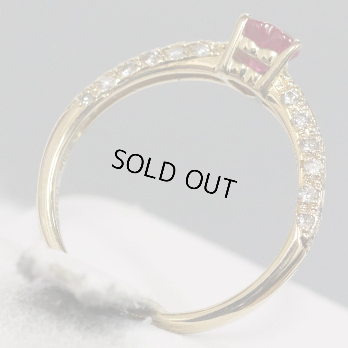 画像5: K18ルビーダイヤモンドリング R0.65 D0.42 2.8g #14 ハートシェイプ (5)