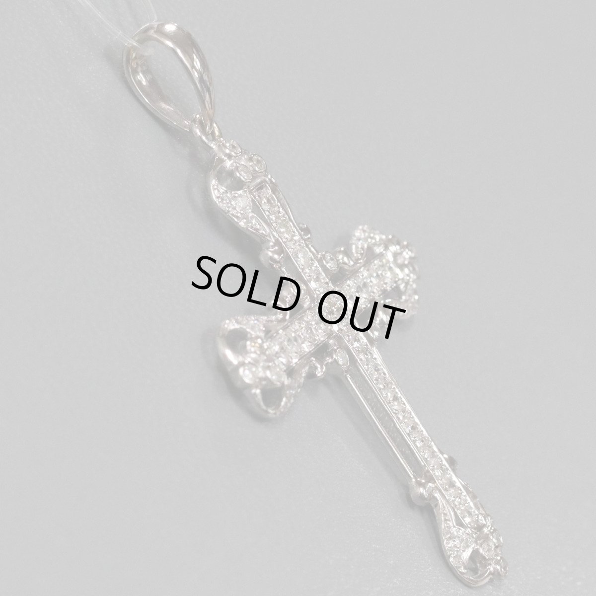 画像3: K18ダイヤモンドペンダントトップ 十字架モチーフ D1.04 6.5g ホワイトゴールド (3)