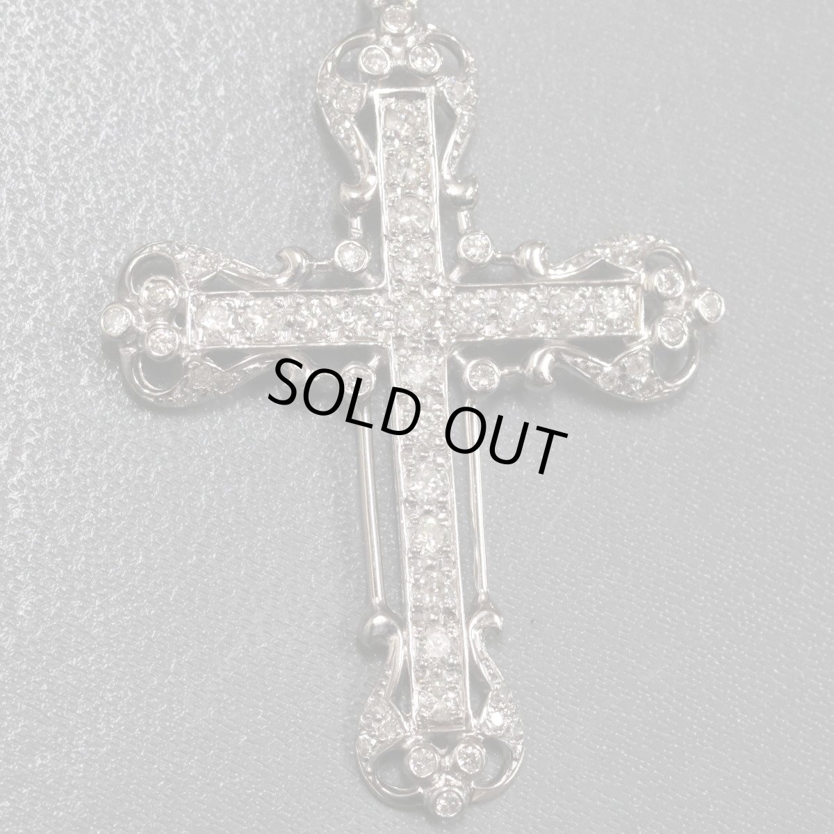 画像4: K18ダイヤモンドペンダントトップ 十字架モチーフ D1.04 6.5g ホワイトゴールド (4)