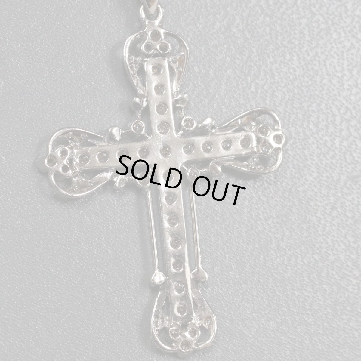 画像6: K18ダイヤモンドペンダントトップ 十字架モチーフ D1.04 6.5g ホワイトゴールド (6)