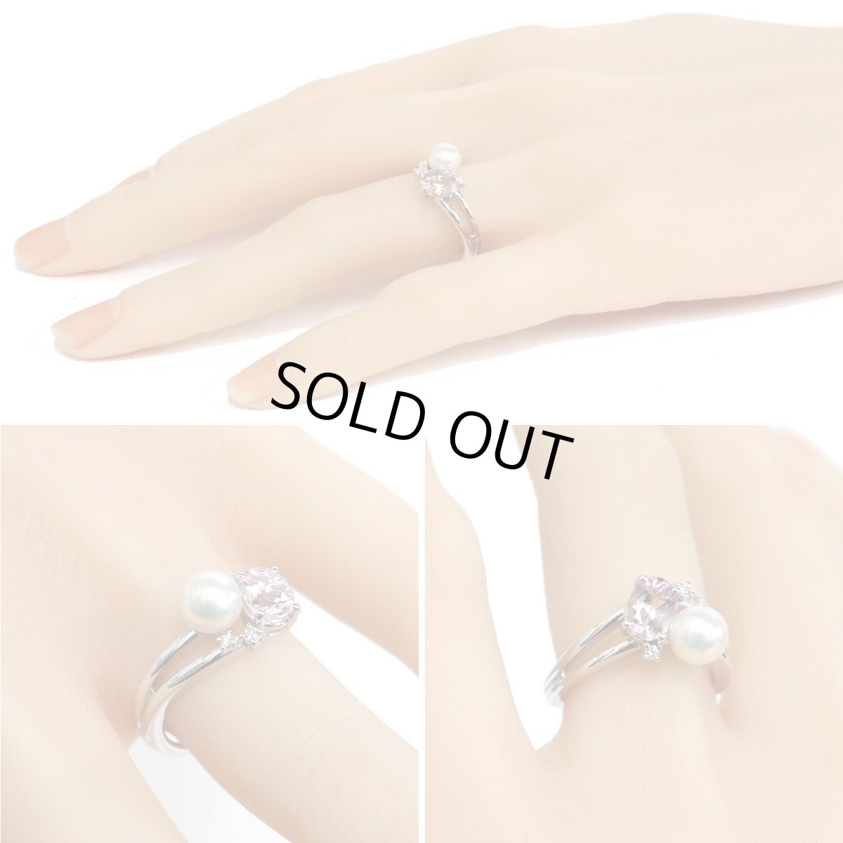 画像10: タサキ K18WGパールダイヤモンドリング 0.70 D0.04 5.8g #12 (10)