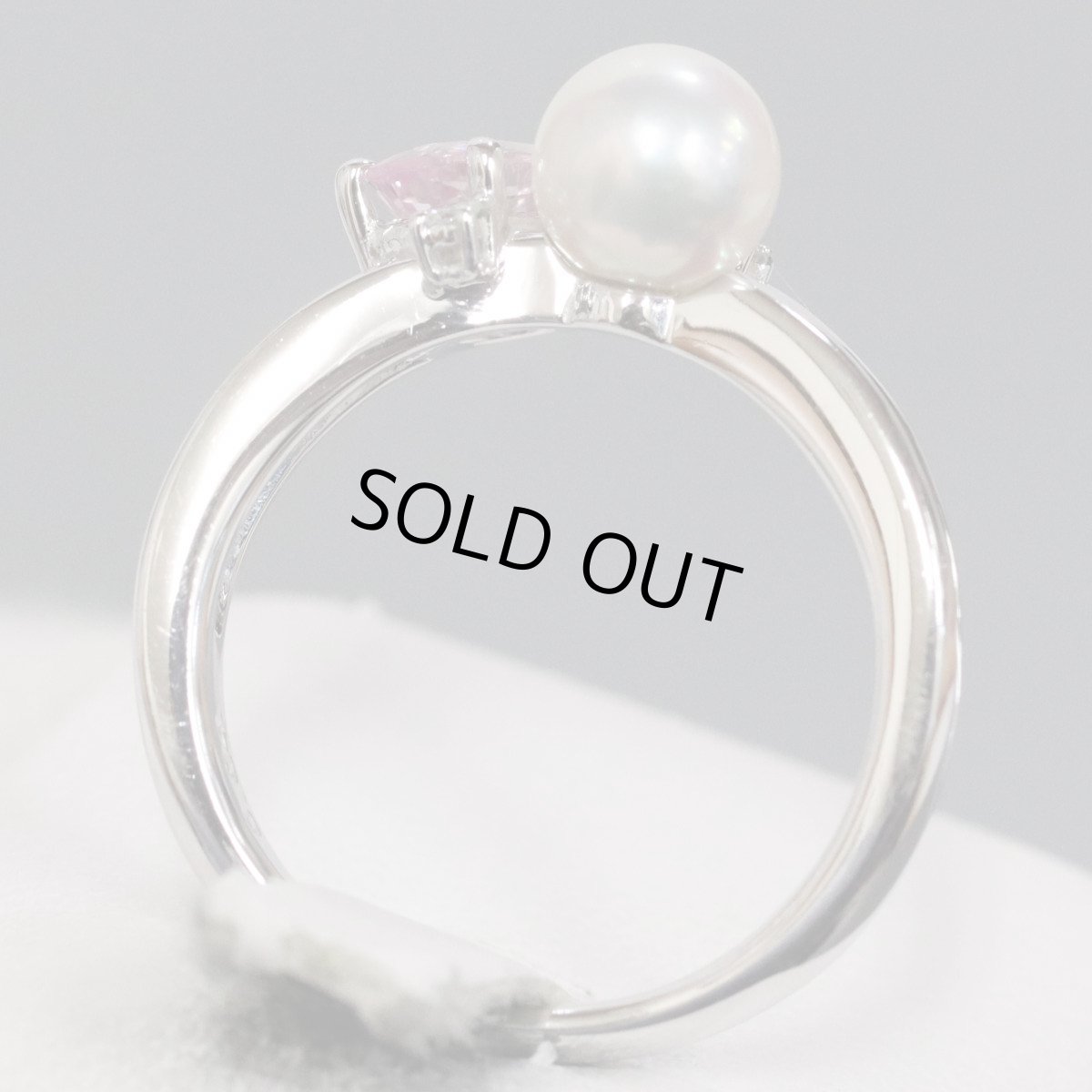 画像5: タサキ K18WGパールダイヤモンドリング 0.70 D0.04 5.8g #12 (5)