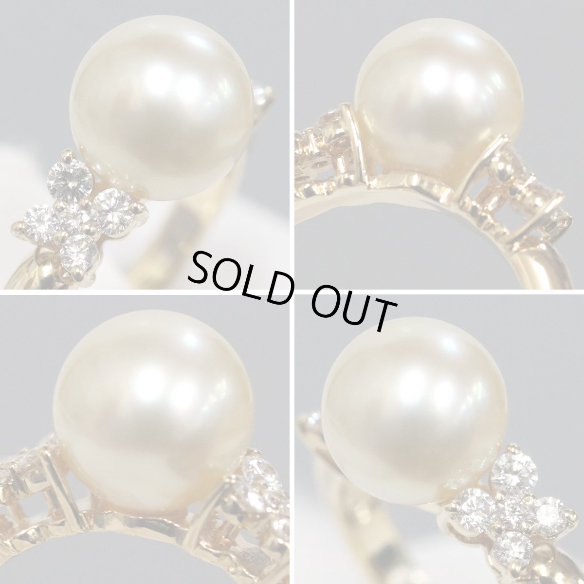 画像4: タサキ K18パールダイヤモンドリング D0.22 4.5g #9.5 (4)