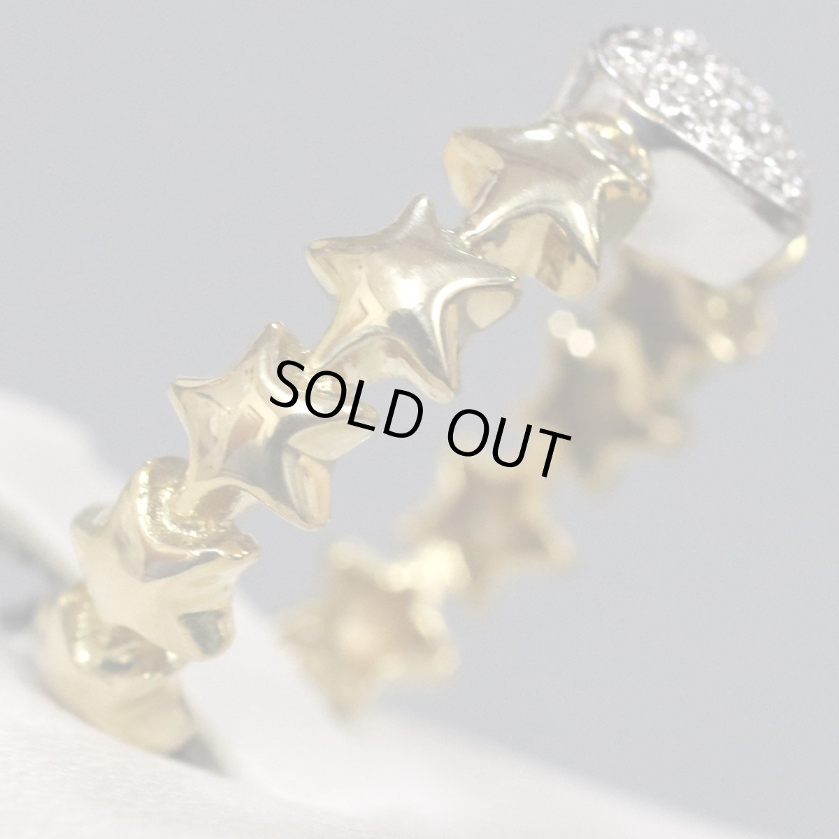 画像2: ポンテヴェキオ K18ダイヤモンドリング スターモチーフ ハートモチーフ D0.10 4.1g #12 (2)