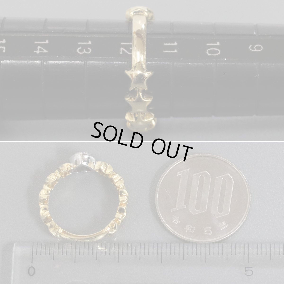 画像8: ポンテヴェキオ K18ダイヤモンドリング スターモチーフ ハートモチーフ D0.10 4.1g #12 (8)