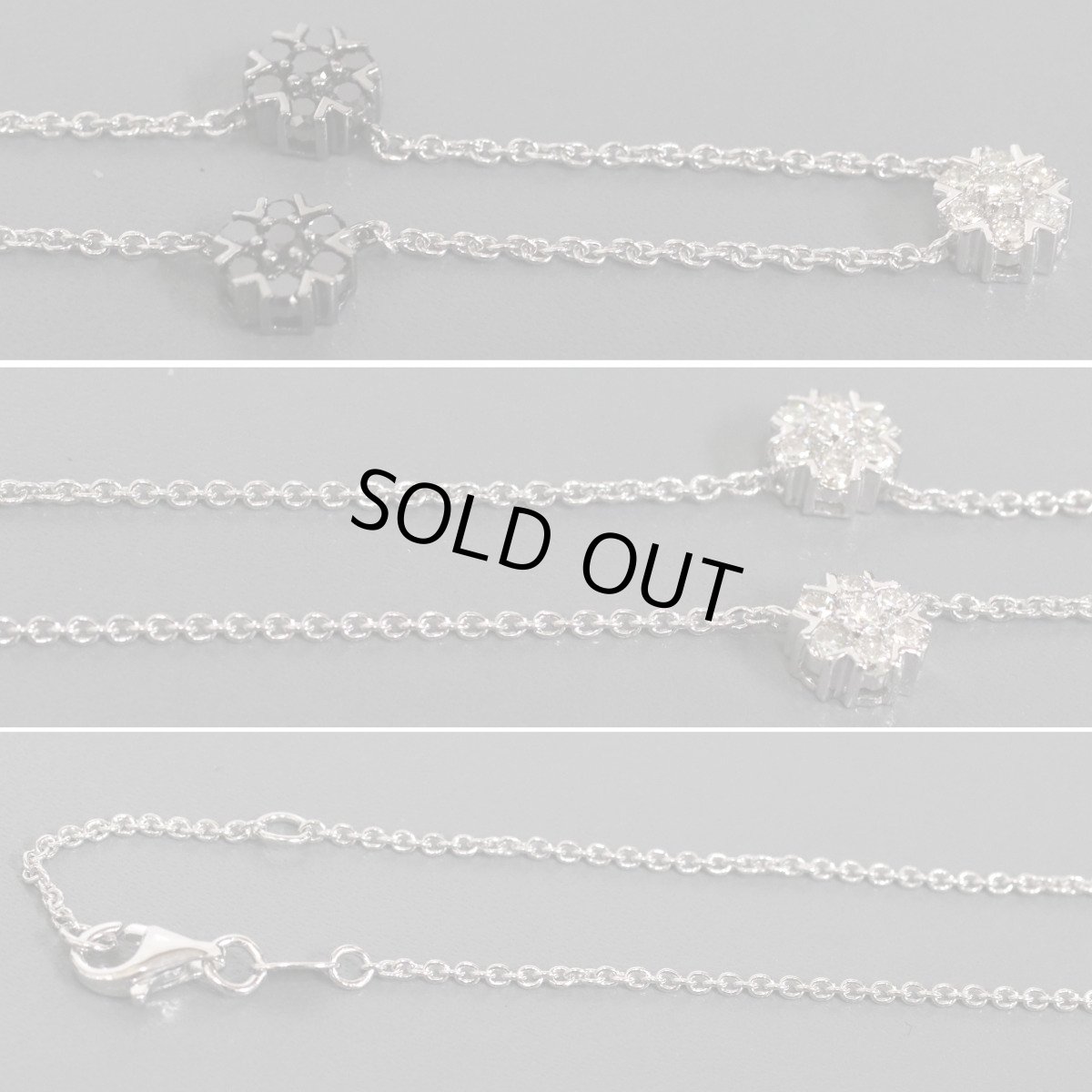 画像4: 750ダイヤモンドネックレス ブラックダイヤモンド フラワーモチーフ D0.75 BkD0.55 7.3g (4)