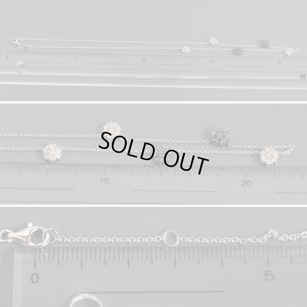 画像8: 750ダイヤモンドネックレス ブラックダイヤモンド フラワーモチーフ D0.75 BkD0.55 7.3g (8)